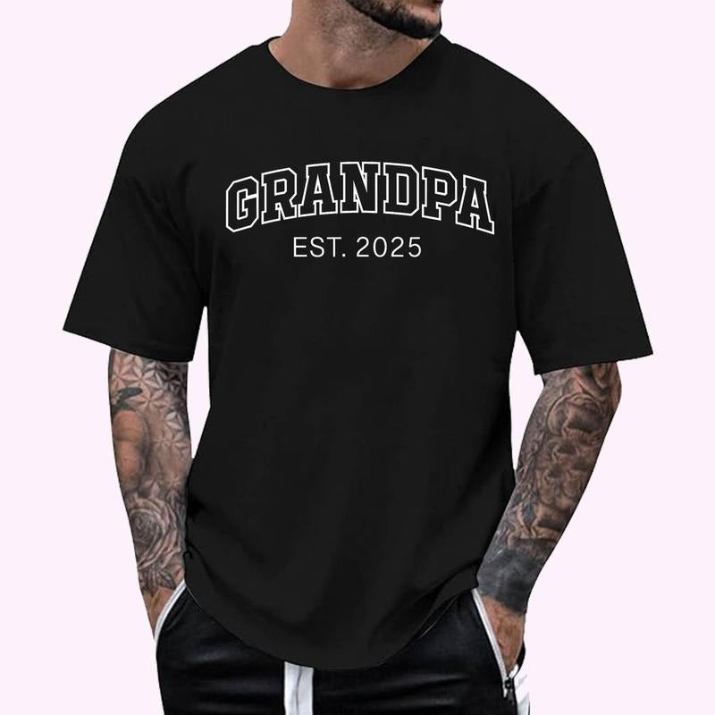 Promoted Grandpa Est 2025 Soon Be Poppop Cotton Top - Adult & Kids T-Shirts, Sweatshirts & Hoodies apparel design preview 1