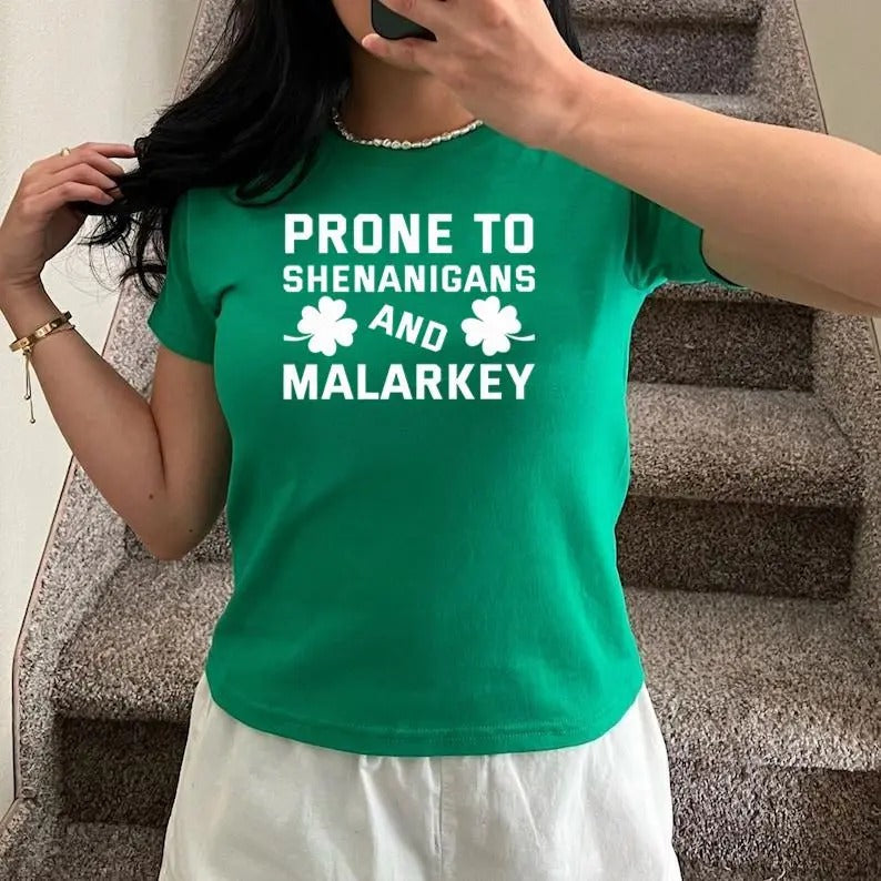 Prone Shenanigans Malarkey St Patrick'S Day Lucky - Adult & Kids T-Shirts, Sweatshirts & Hoodies apparel design preview 1