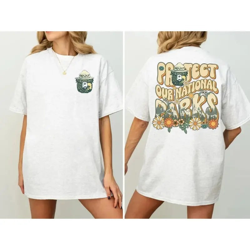 Protect Our National Parks Two Sides Nature Lover 63 - Adult & Kids T-Shirts, Sweatshirts & Hoodies apparel design preview 1