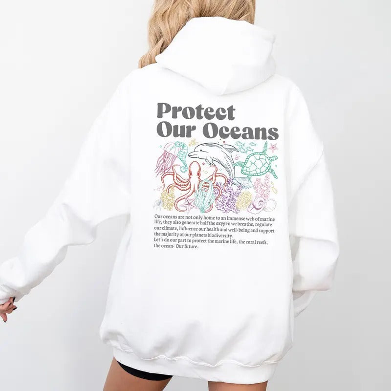 Protect Our Oceans Save Your Beach Ocean Marine - Adult & Kids T-Shirts, Sweatshirts & Hoodies apparel design preview 1