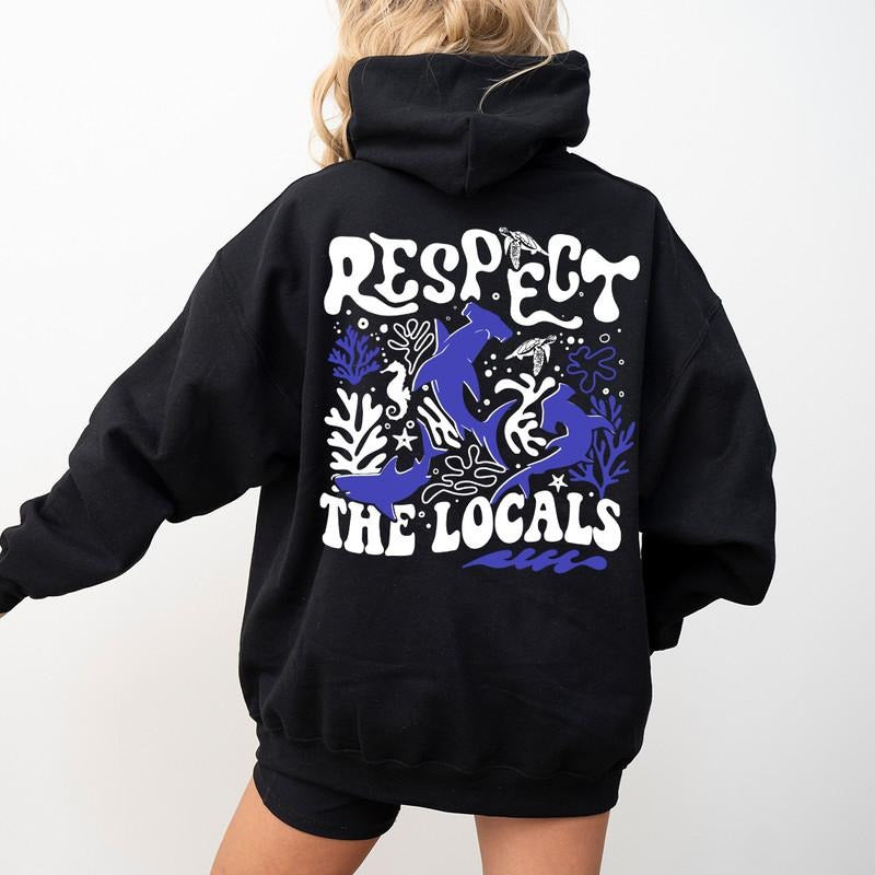 Protect Our Oceans Shark Save Ocean Respect Possitive - Adult & Kids T-Shirts, Sweatshirts & Hoodies apparel design preview 1
