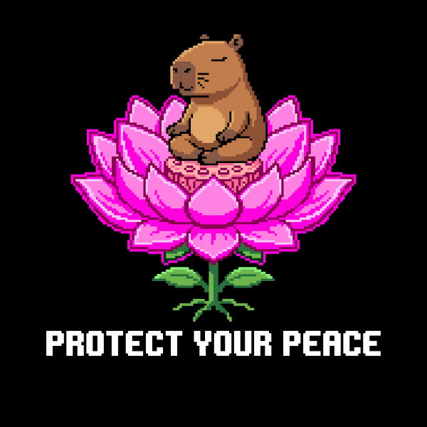 Protect Your Peace Zen Capybara - Adult & Kids T-Shirts, Sweatshirts & Hoodies apparel design preview 1