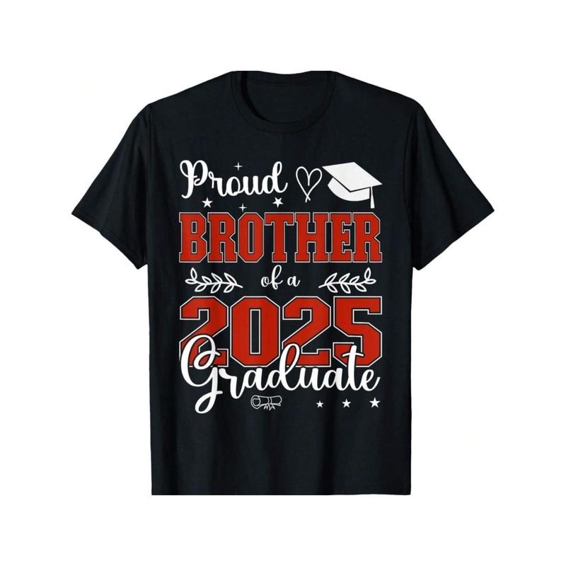 Proud Brother Class 2025 Graduate 100% Cotton Black - Adult & Kids T-Shirts, Sweatshirts & Hoodies apparel design preview 1