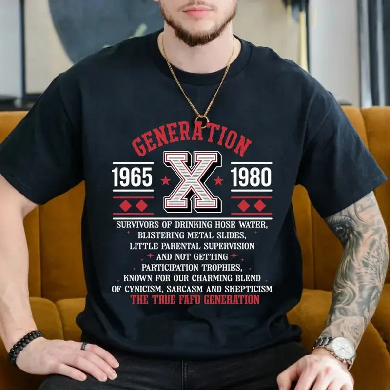 Proud Members Gen X New Raised Hose Water Neglect - Adult & Kids T-Shirts, Sweatshirts & Hoodies apparel design preview 1