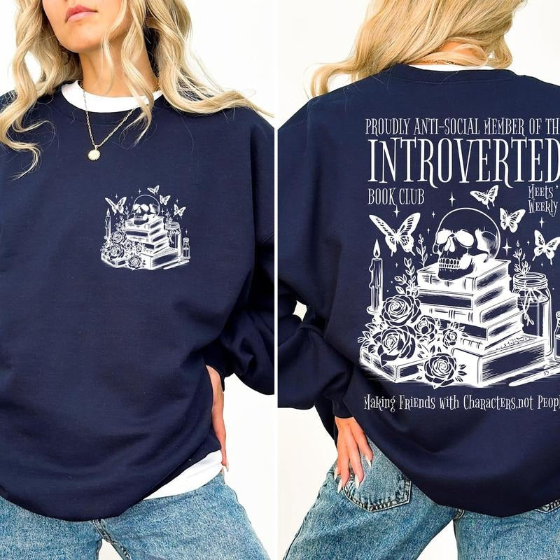 Proudly Anti Social Member Introverted Book Club - Adult & Kids T-Shirts, Sweatshirts & Hoodies apparel design preview 1