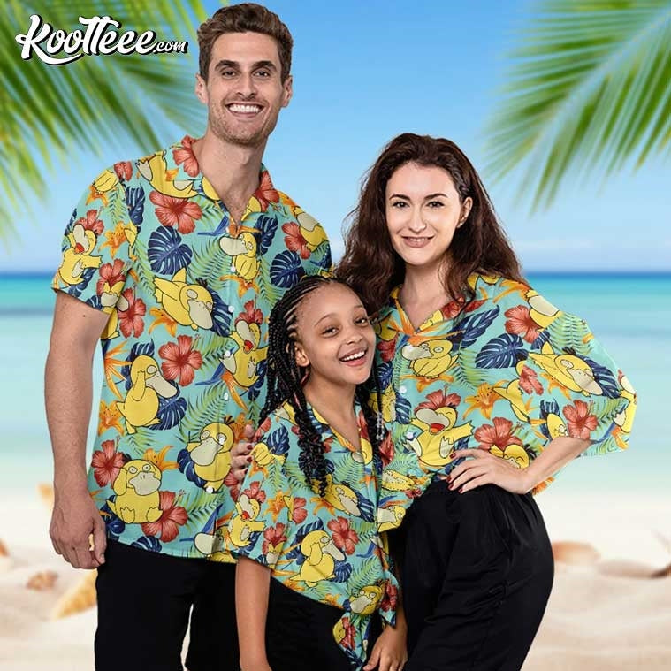 Psyduck Summer Hawaiian - Adult & Kids T-Shirts, Sweatshirts & Hoodies apparel design preview 1