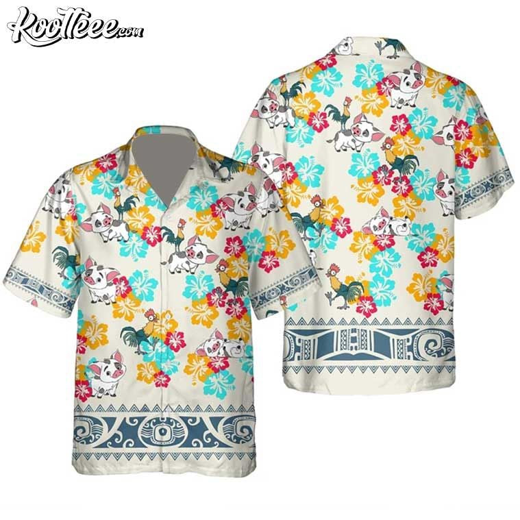 Pua And Heihei Floral Moana Hawaiian - Adult & Kids T-Shirts, Sweatshirts & Hoodies apparel design preview 1