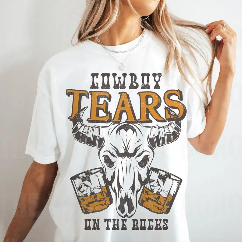 Puff Cowboy Tears Rocks Skeleton Vintage Inspired - Adult & Kids T-Shirts, Sweatshirts & Hoodies apparel design preview 1