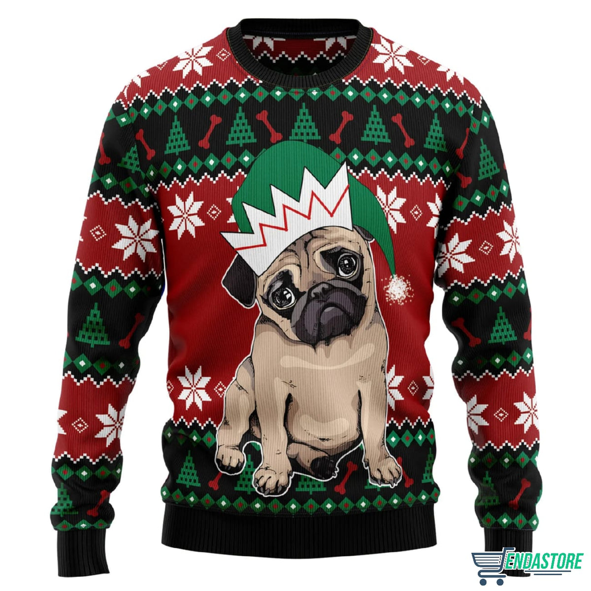 Pug Cute 3D Ugly Christmas Sweater - Holiday Gift product image