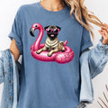Pug Flamingo Float Dog Relaxed Fit Printed USA - Adult & Kids T-Shirts, Sweatshirts & Hoodies apparel design preview 1