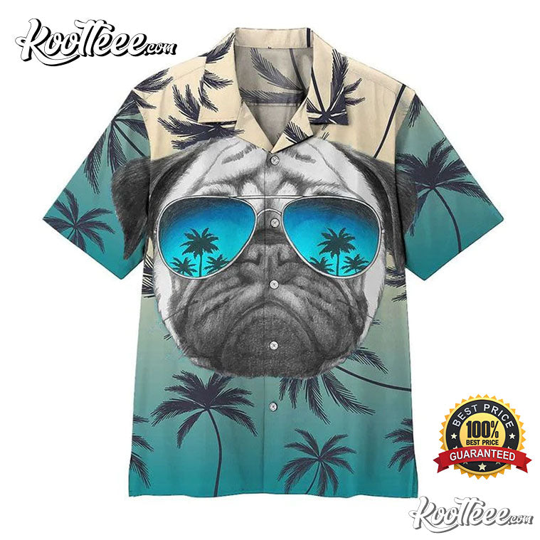 Pug Summer Vibe Dog Lover Hawaiian - Adult & Kids T-Shirts, Sweatshirts & Hoodies apparel design preview 1