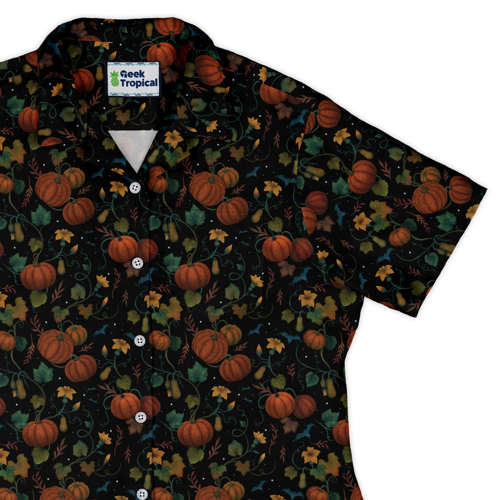 Pumpkin Bats Curvy Button Up - Adult & Kids T-Shirts, Sweatshirts & Hoodies apparel design preview 1