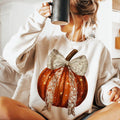 Pumpkin Coquette Bow Retro Halloween Gothic Fall - Adult & Kids T-Shirts, Sweatshirts & Hoodies apparel design preview 1