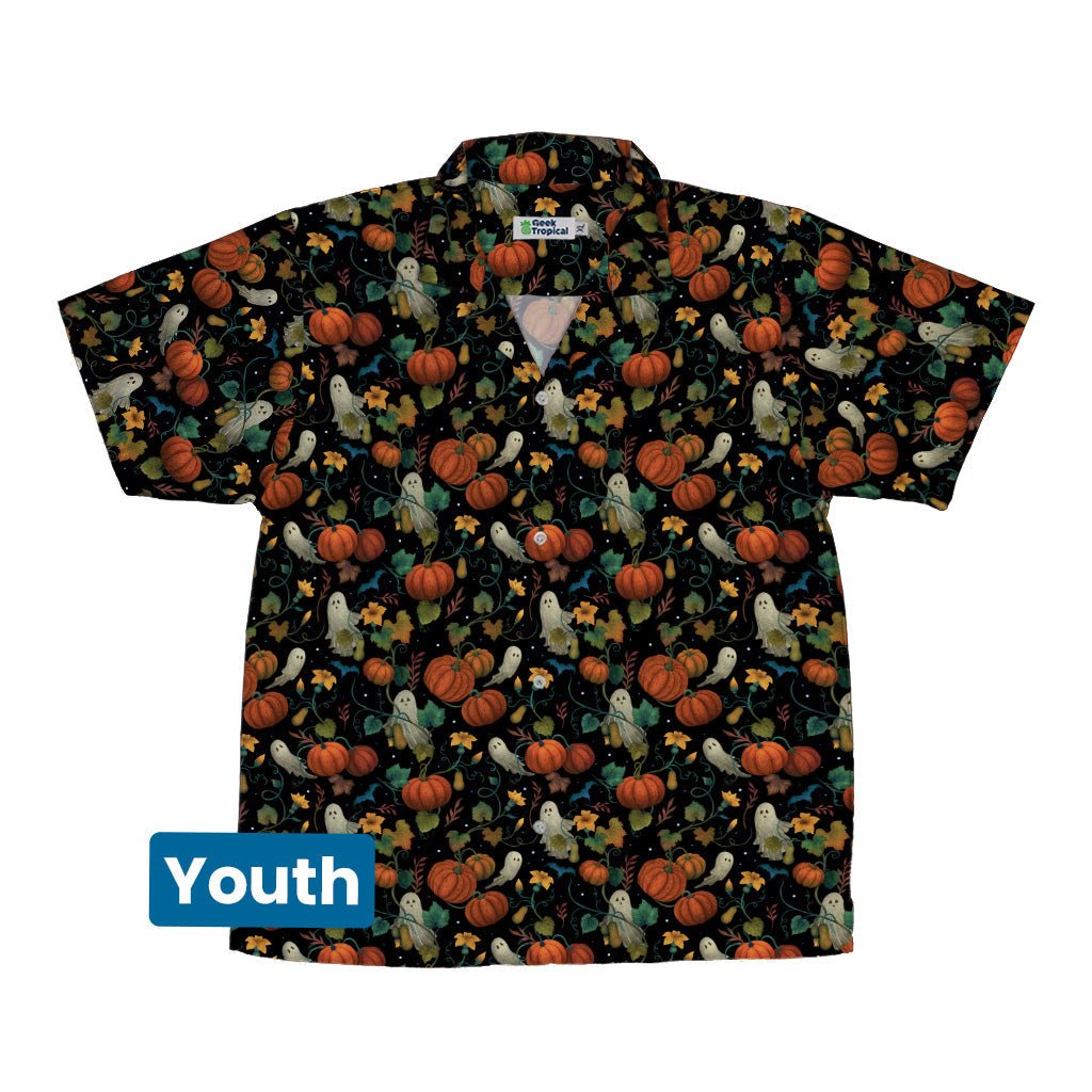 Pumpkin Ghosts Youth Hawaiian - Adult & Kids T-Shirts, Sweatshirts & Hoodies apparel design preview 1