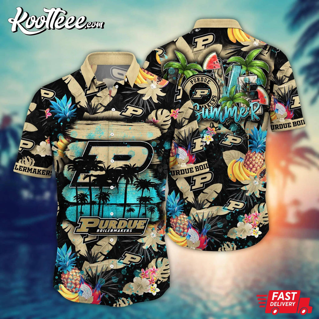 Purdue Boilermakers NCAA Hawaiian - Adult & Kids T-Shirts, Sweatshirts & Hoodies apparel design preview 1