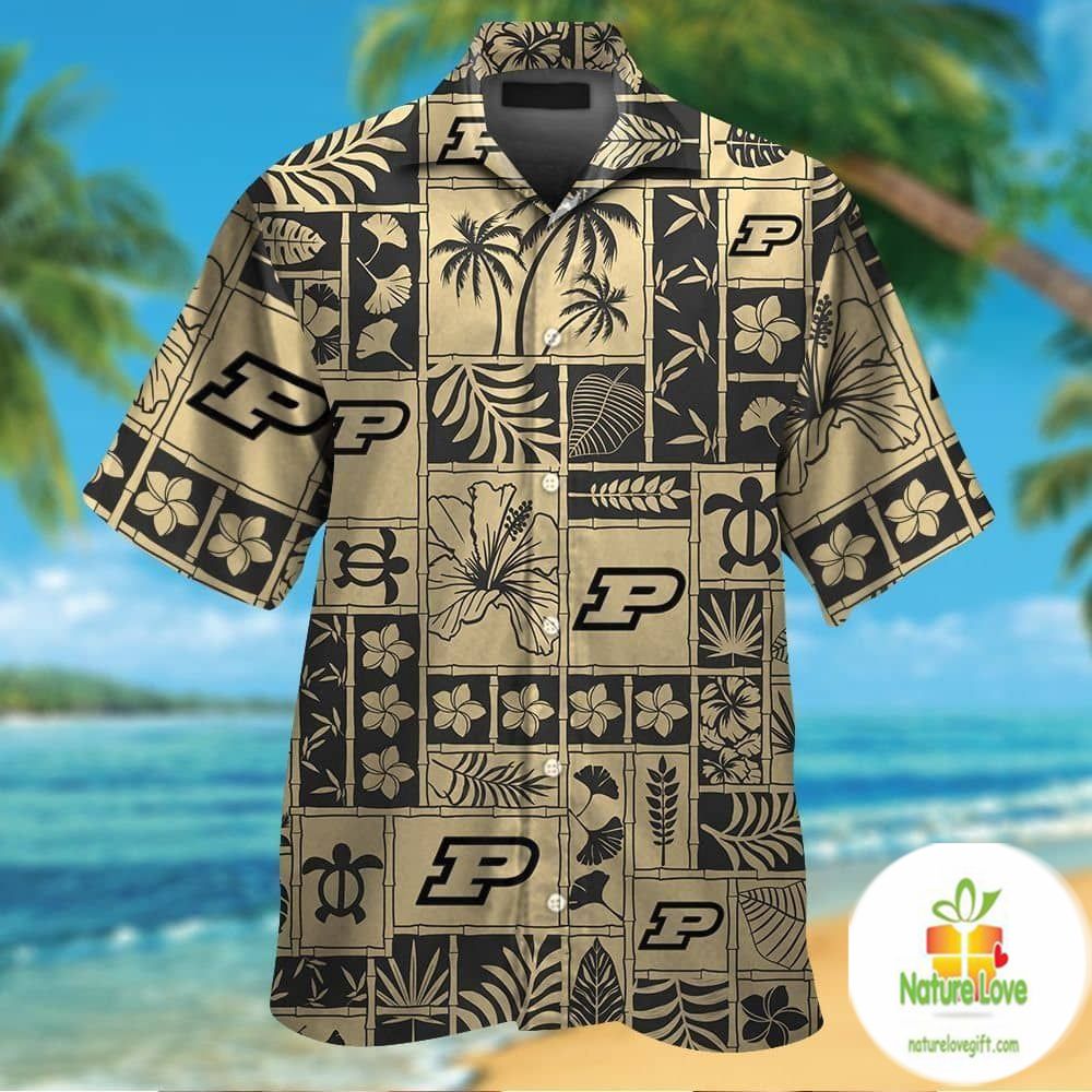 Purdue Boilermakers Hawaiian Tropical Aloha Button Up - Adult & Kids T-Shirts, Sweatshirts & Hoodies apparel design preview 1
