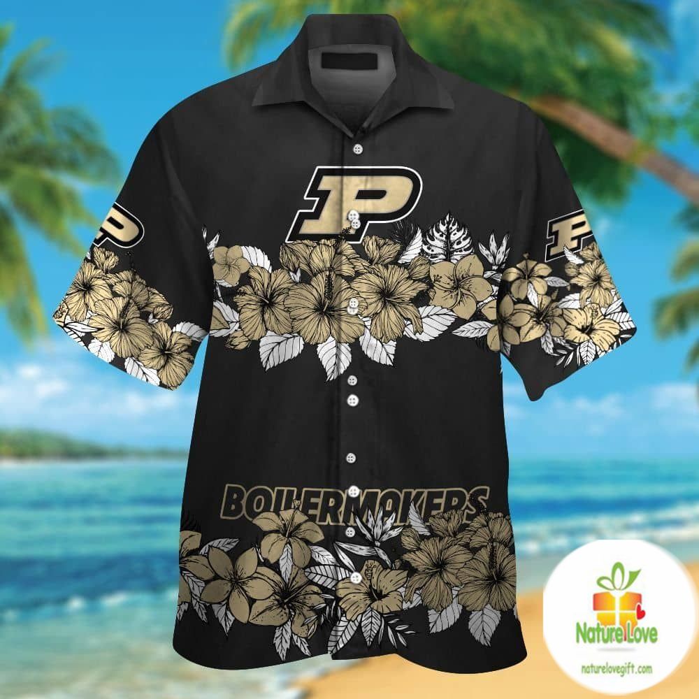 Purdue Boilermakers Hawaiian Tropical Short Sleeve - Adult & Kids T-Shirts, Sweatshirts & Hoodies apparel design preview 1