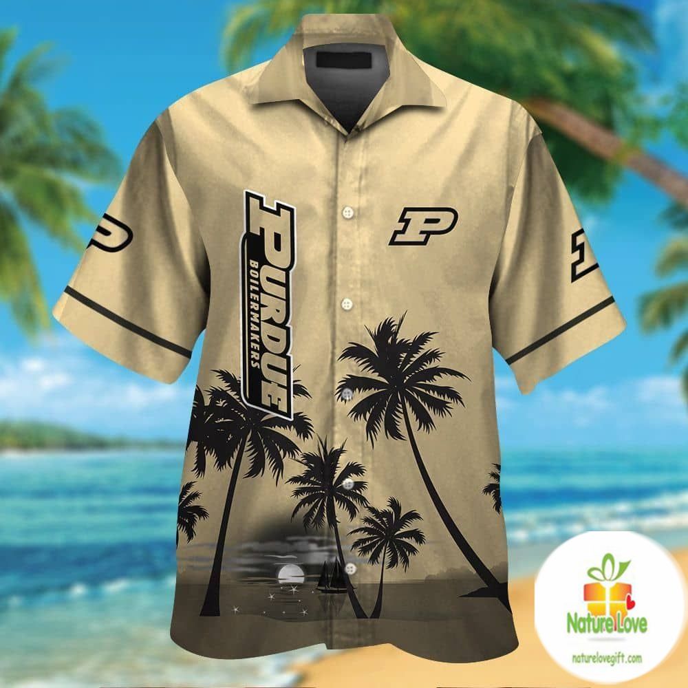 Purdue Boilermakers Hawaiian Short Sleeve Aloha - Adult & Kids T-Shirts, Sweatshirts & Hoodies apparel design preview 1