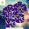 Colorado Rockies Hawaiian Purple Bloom Tropical - Adult & Kids T-Shirts, Sweatshirts & Hoodies apparel design preview 1