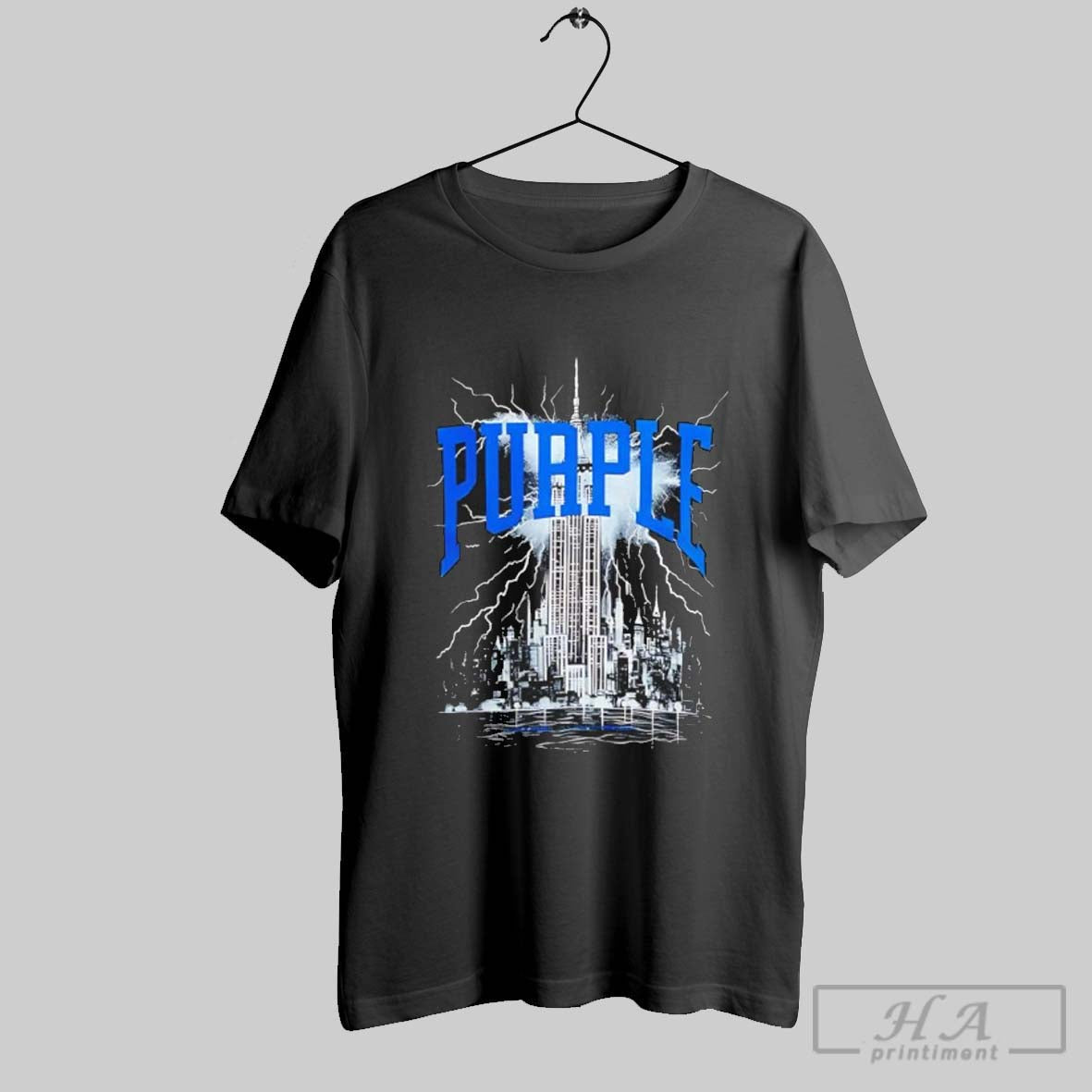 Purple City Skyline Lighting - Adult & Kids T-Shirts, Sweatshirts & Hoodies apparel design preview 1