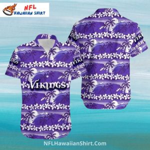 Purple Ocean Wave Floral Minnesota Vikings Hawaiian - Adult & Kids T-Shirts, Sweatshirts & Hoodies apparel design preview 1