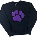 Purple Paw Chenille Patch BLACK - Adult & Kids T-Shirts, Sweatshirts & Hoodies apparel design preview 1
