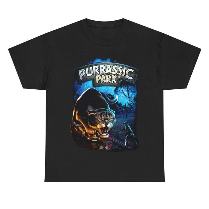 Purrasic Park (Jurrasic Funny Cat Meme - Adult & Kids T-Shirts, Sweatshirts & Hoodies apparel design preview 1