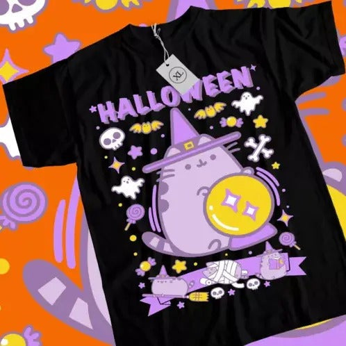 Pusheen Cat Kitty Friends Halloween Love Girl All - Adult & Kids T-Shirts, Sweatshirts & Hoodies apparel design preview 1