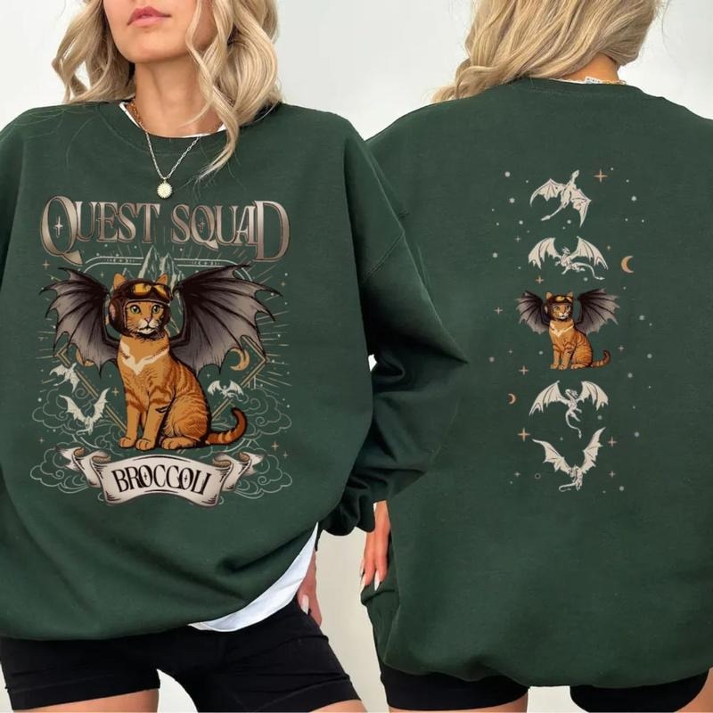 Quest Squad Broccoli Fourth Wing Ridoc Romantasy Fan - Adult & Kids T-Shirts, Sweatshirts & Hoodies apparel design preview 1