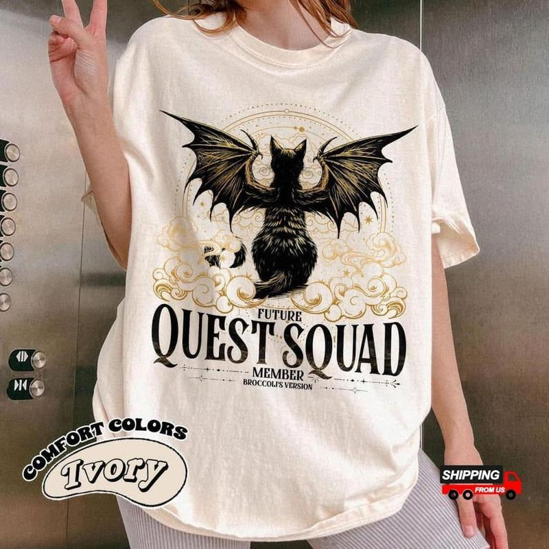 Quest Squad Broccoli Ridoc Romantasy Onyx Storm Book - Adult & Kids T-Shirts, Sweatshirts & Hoodies apparel design preview 1