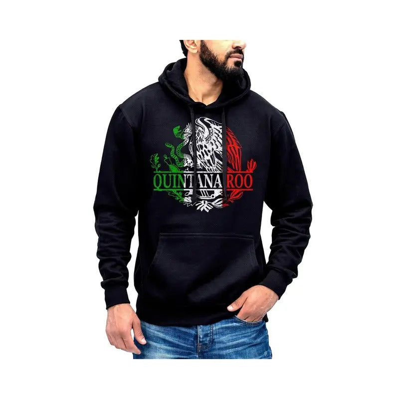 Quintana Roo Mexico Eagle Emblem Cotton Fabric - Adult & Kids T-Shirts, Sweatshirts & Hoodies apparel design preview 1