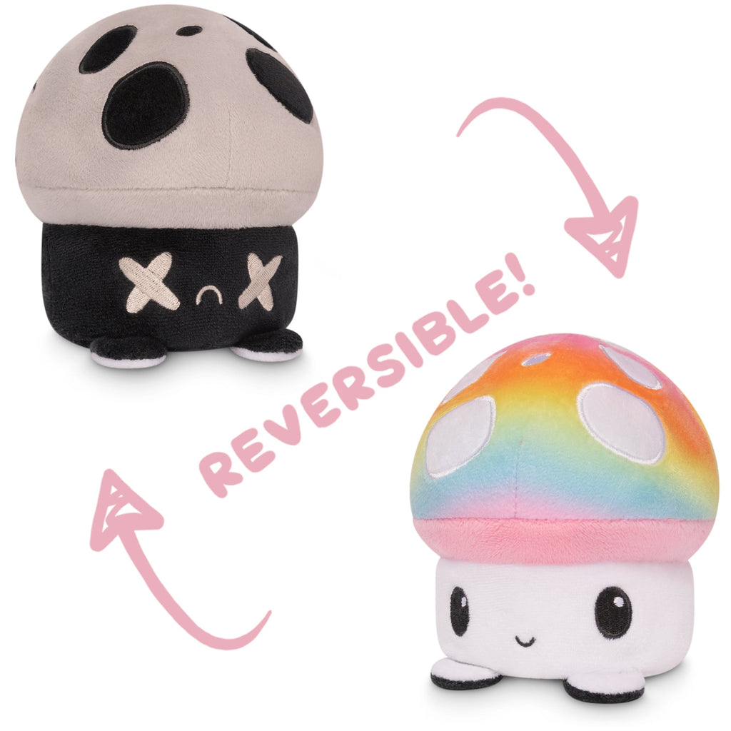 TeeTurtle Reversible Mushroom Plushie (Gray Rainbow) - Adult & Kids T-Shirts, Sweatshirts & Hoodies apparel design preview 1
