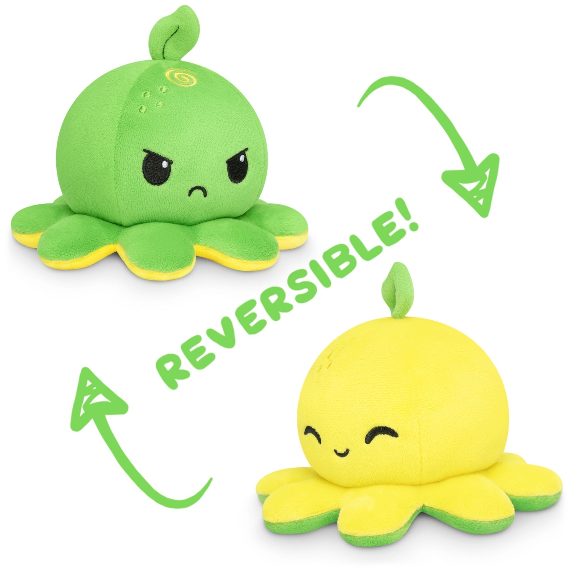 TeeTurtle Reversible Octopus Plushie (Lemon Lime) - Adult & Kids T-Shirts, Sweatshirts & Hoodies apparel design preview 1