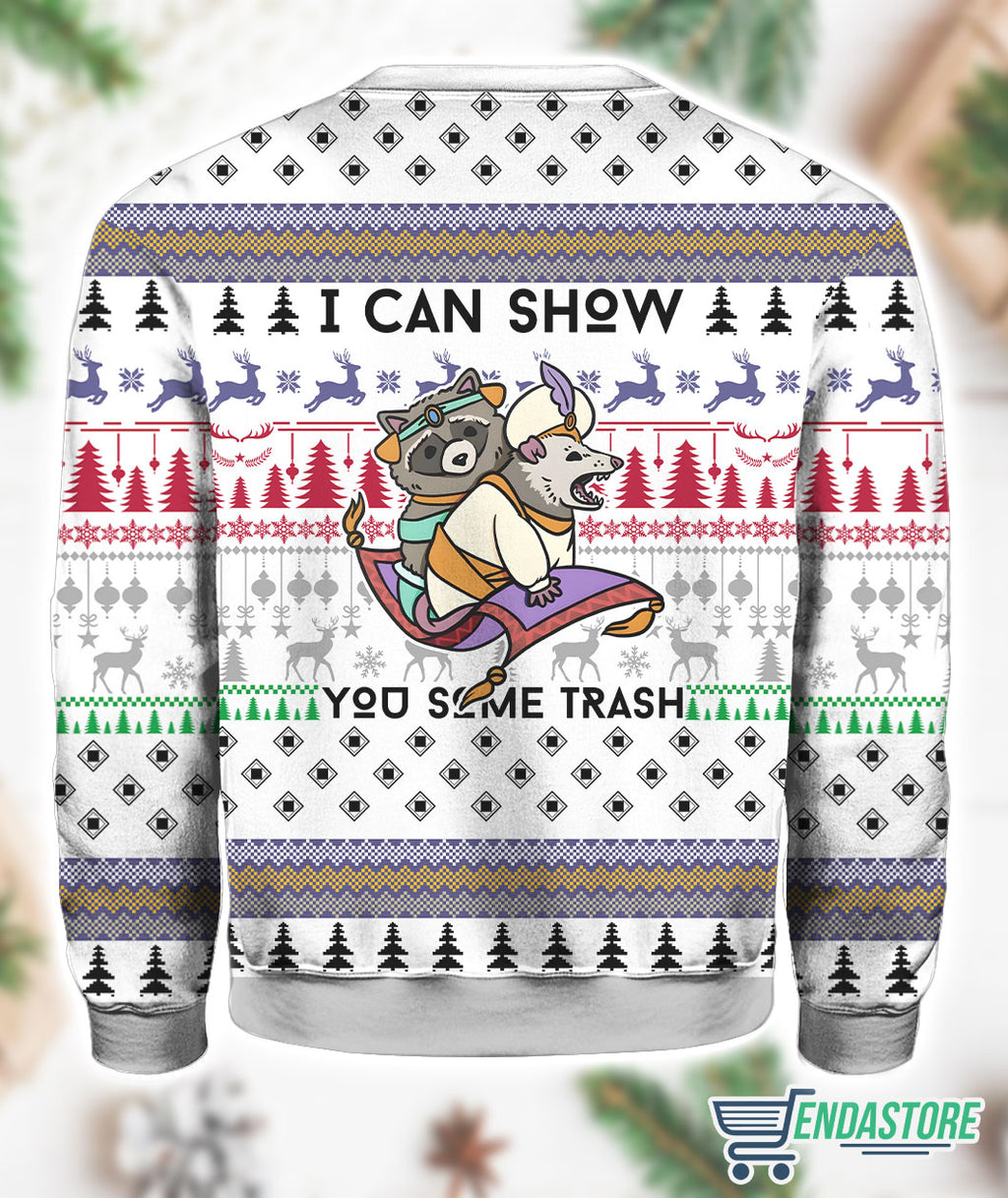 Raccoon I Can Show You Some Trash 3D Ugly Christmas Sweater - Holiday Gift product image 3