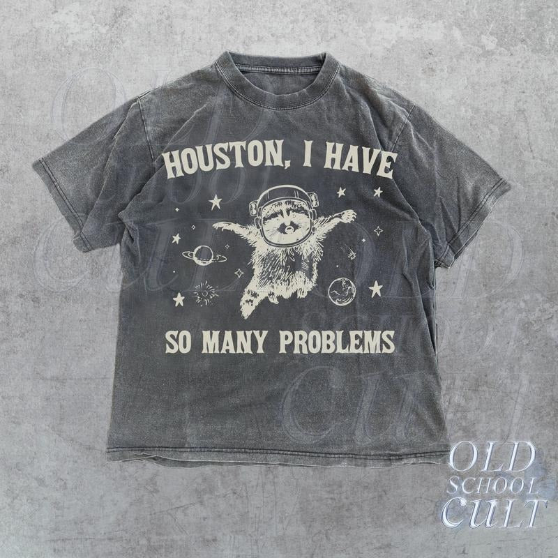 Raccoon Space Retro 90s Funny Galaxy Problems Gag - Adult & Kids T-Shirts, Sweatshirts & Hoodies apparel design preview 1