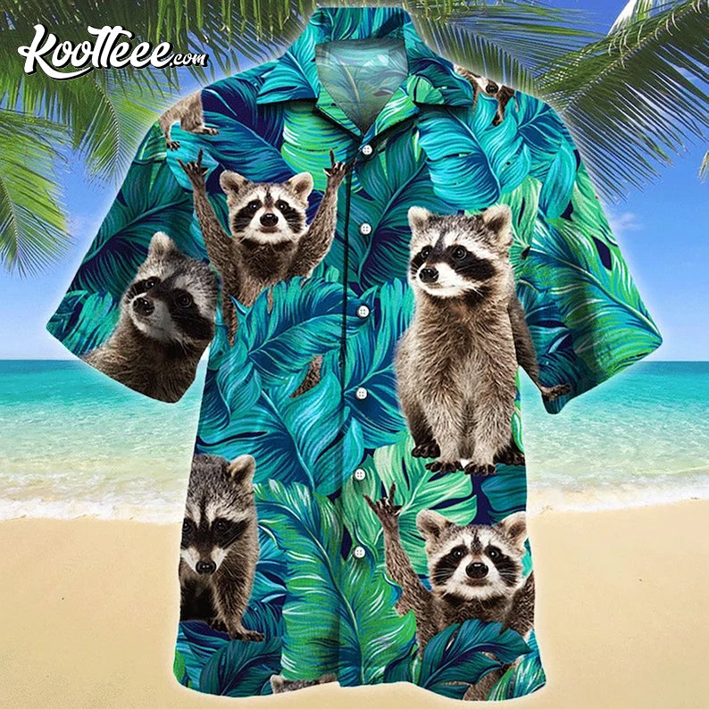 Raccoon Lovers Gift Hawaiian - Adult & Kids T-Shirts, Sweatshirts & Hoodies apparel design preview 1