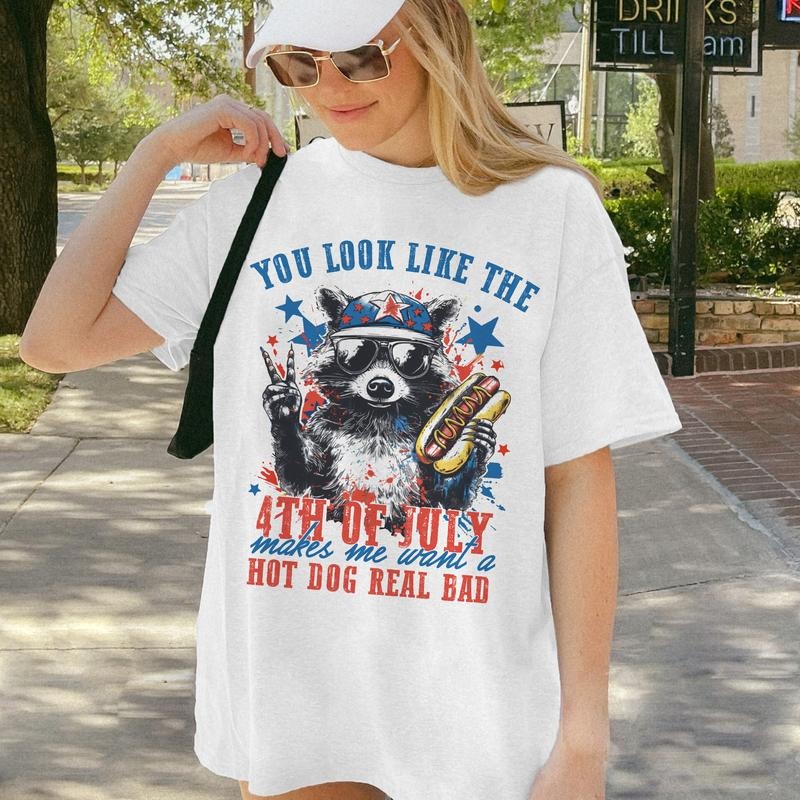 Raccoon You Like 4th July Retro America Racoon - Adult & Kids T-Shirts, Sweatshirts & Hoodies apparel design preview 1