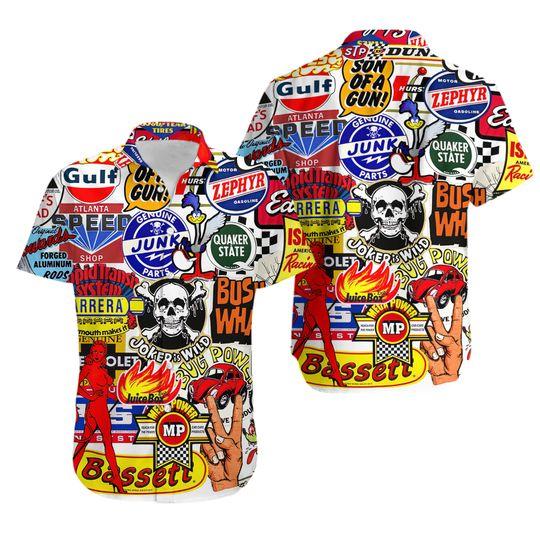 Racing car labeling hawaiian gift for family and - Adult & Kids T-Shirts, Sweatshirts & Hoodies apparel design preview 1