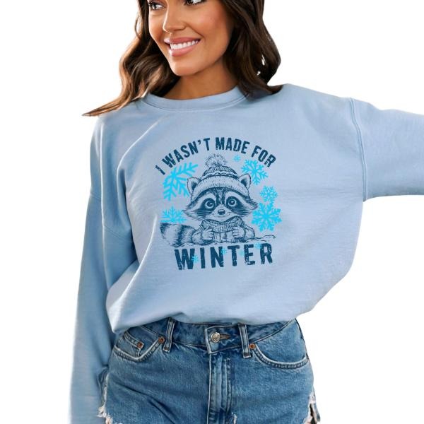 'I Wasn'T Winter' Vintage W Racoon Casual Comfort - Adult & Kids T-Shirts, Sweatshirts & Hoodies apparel design preview 1