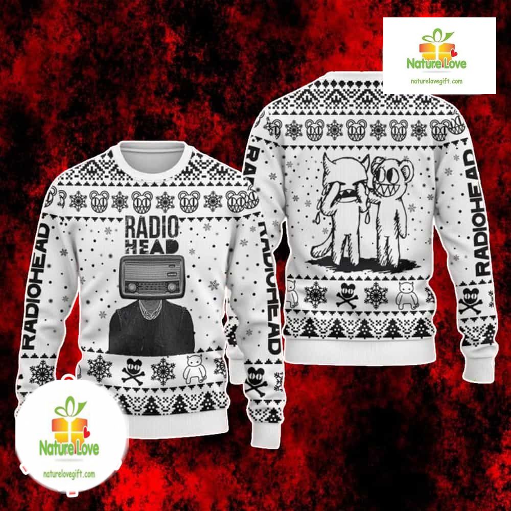 Radiohead Black White Rock Holiday Jumper Ugly Christmas Sweater - Holiday Gift product image