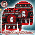 Radiohead Holiday Crying Minotaur Knitted Black And Red Ugly Christmas Sweater - Holiday Gift product image
