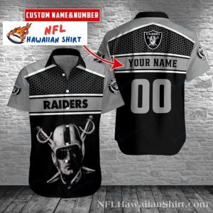 Raiders Iconic Helmet Monochrome Hawaiian - Adult & Kids T-Shirts, Sweatshirts & Hoodies apparel design preview 1