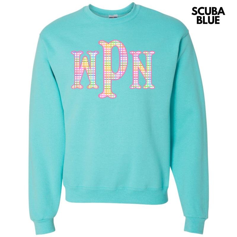 Rainbow Plaid Monogram 'NLB' - Adult & Kids T-Shirts, Sweatshirts & Hoodies apparel design preview 1