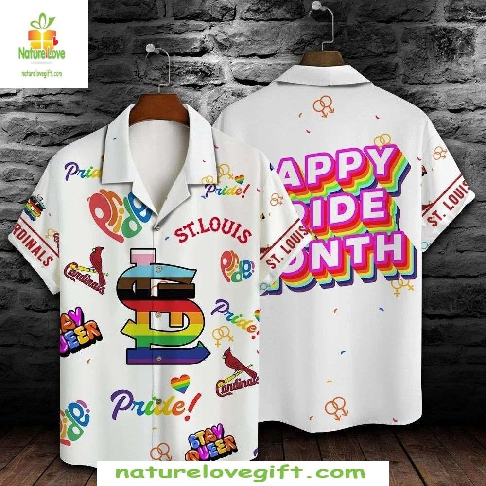St Louis Cardinals Rainbow Pride Hawaiian MLB - Adult & Kids T-Shirts, Sweatshirts & Hoodies apparel design preview 1
