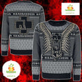 Rammstein Black Gold Angel Wings Snowflake Unisex Ugly Christmas Sweater - Holiday Gift product image