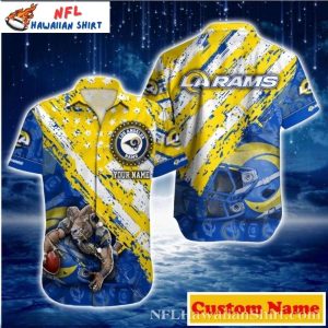 Rams Yellow Splash LA Hawaiian Button-Up - Adult & Kids T-Shirts, Sweatshirts & Hoodies apparel design preview 1