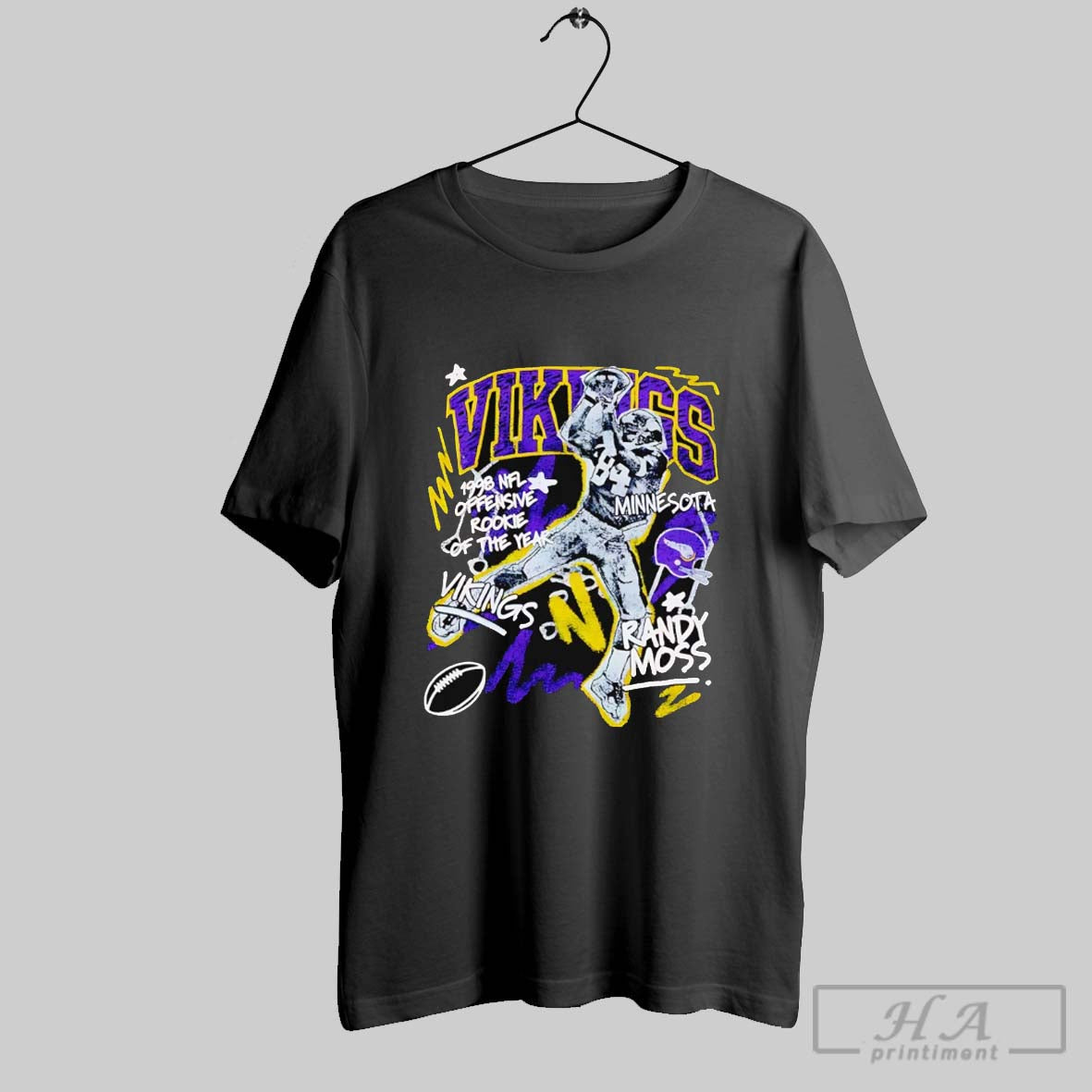 Randy Moss Minnesota Vikings Chalked Up Player - Adult & Kids T-Shirts, Sweatshirts & Hoodies apparel design preview 1