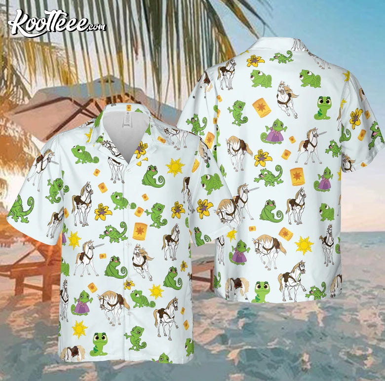 Rapunzel Tangled Pascal Maximus Hawaiian - Adult & Kids T-Shirts, Sweatshirts & Hoodies apparel design preview 1