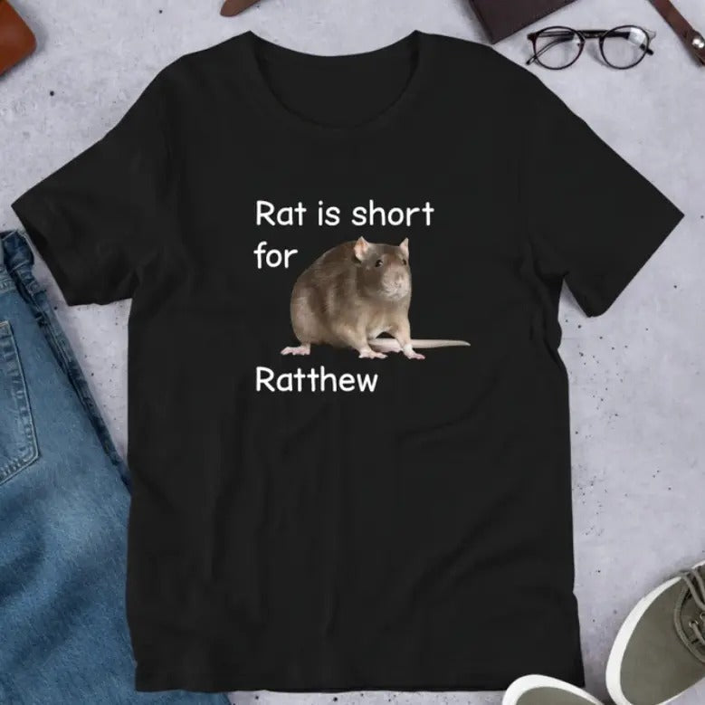 Rat Is Short Ratthew Meme Funny - Adult & Kids T-Shirts, Sweatshirts & Hoodies apparel design preview 1