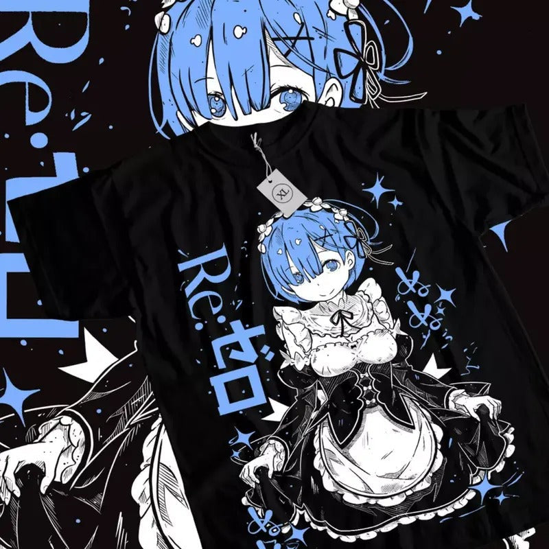 Re Zero Anime Cute Rem Kawaii Waifu Manga Lover - Adult & Kids T-Shirts, Sweatshirts & Hoodies apparel design preview 1